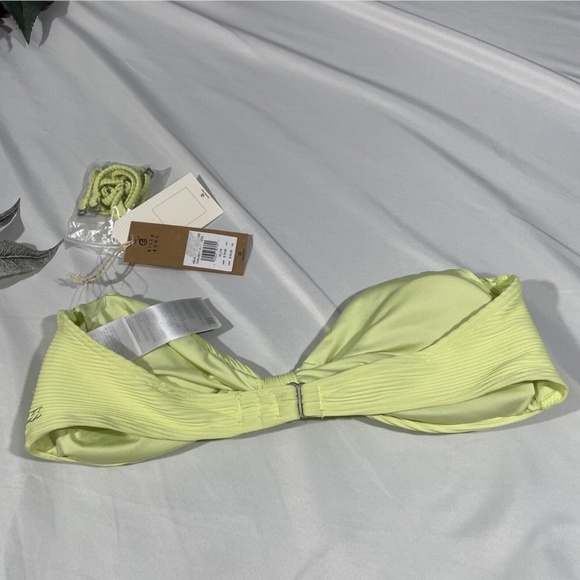 NWT Billabong [‎ XL ] Tanline Lulu Bandeau Bikini Top in Shadow Lime - Picture 7 of 12